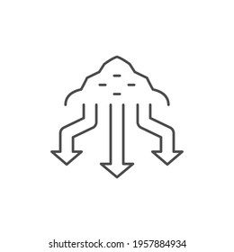 Garbage sorting line outline icon
