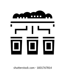 garbage sorting machine glyph icon vector. garbage sorting machine sign. isolated contour symbol black illustration