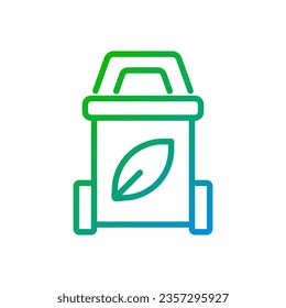 Garbage sorting pixel perfect gradient linear vector icon. Waste materials recycling. Eco friendly technology. Thin line color symbol. Modern style pictogram. Vector isolated outline drawing