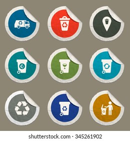 Garbage sticker icons for web