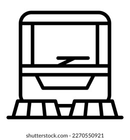Vector de contorno de icono de barrido de elementos no utilizados. Camión de carretera. Vehículo de máquinas