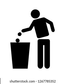 Garbage symbol. Do not litter sign. Trash bin icon on white background.