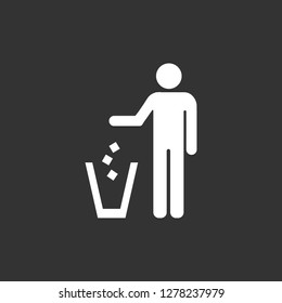 Garbage symbol. Do not litter sign. Trash icon. 