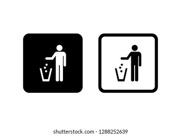 Garbage symbol. Do not litter sign. Trash icon.