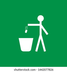 Garbage symbol. Do not litter sign. Trash icon. Logo on white background. Flat vector illustration.

