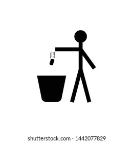 Garbage symbol. Do not litter sign. Trash icon. Logo on white background. Flat vector illustration.
