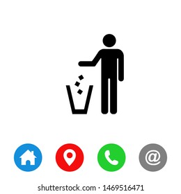 Garbage symbol. Do not litter sign. Trash icon. symbol for web site Computer and mobile vector.