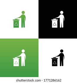 Garbage symbol. Do not litter sign. Trash icon. Logo on white background. Flat vector illustration.