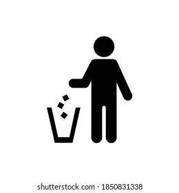 Garbage symbol. Do not litter sign. Trash icon. Logo on white background. symbol for web site Computer and mobile vector