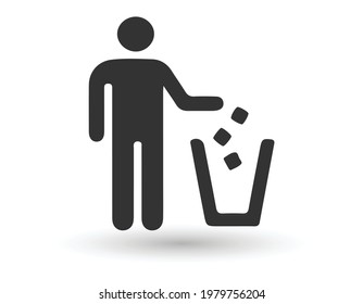 Garbage symbol. Do not litter sign. Trash icon. Logo on white background. Flat vector illustration