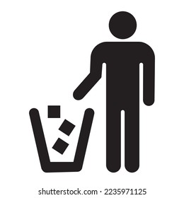Símbolo de la basura. No firmar la basura. Icono de Basura. Logo sobre fondo blanco. Ilustración del vector