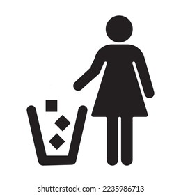 Garbage symbol. Do not litter sign. Trash icon. Logo on white background. Vector illustration