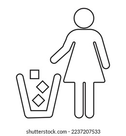 Garbage symbol. Do not litter sign. Trash icon. Logo on white background. Vector illustration