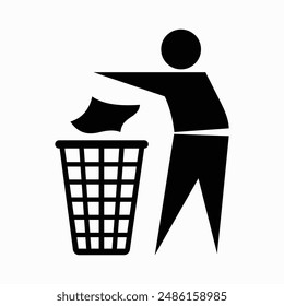 Garbage symbol. Do not litter sign. Trash icon. Logo on white background. symbol for web site Computer and mobile vector.