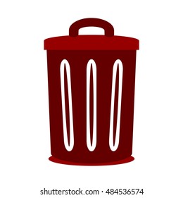Garbage symbol icon on white background. Vector illustration.