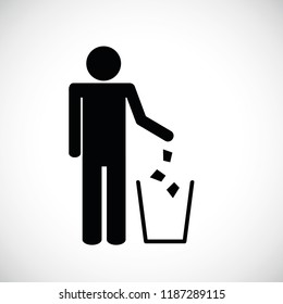 garbage symbol pictogram isolated on white background vector illustration EPS10