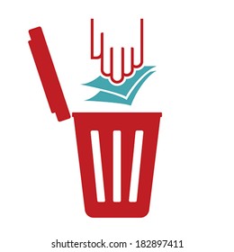 Garbage symbol - recycle paper