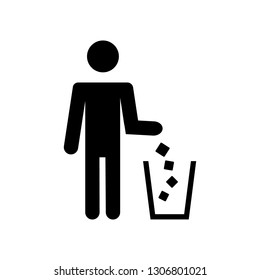 Garbage symbol. Trash icon. Flat vector illustration.