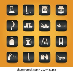 Garbage symbols on black buttons on yellow background