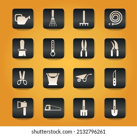 Garbage symbols on black buttons on yellow background