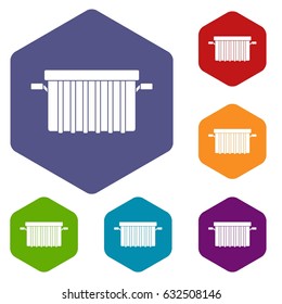 Garbage tank icons set hexagon isolated vector illustration
