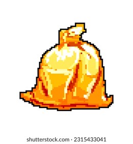 garbage trash bag game pixel art retro vector. bit garbage trash bag. old vintage illustration