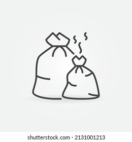 Garbage Trash Bags vector Rubbish concept outline icon or design element