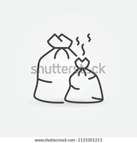 Garbage Trash Bags vector Rubbish concept outline icon or design element