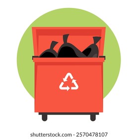 Garbage trash bin can isolated design element