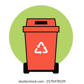 Garbage trash bin can isolated design element