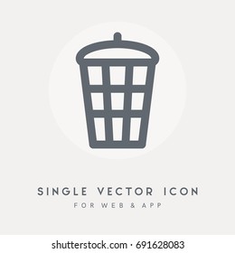 Garbage, trash bin, dustbin, Clean, container and delete vector icon. Use for web site or app. Single vector pictograph object.