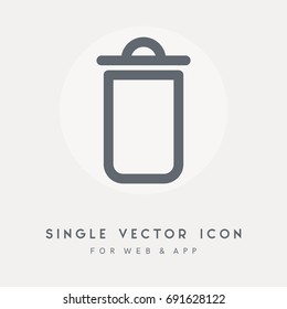 Garbage, trash bin, dustbin, Clean, container and delete vector icon. Use for web site or app. Single vector pictograph object.
