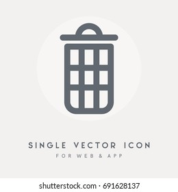 Garbage, trash bin, dustbin, Clean, container and delete vector icon. Use for web site or app. Single vector pictograph object.