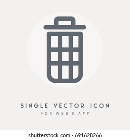 Garbage, trash bin, dustbin, Clean, container and delete vector icon. Use for web site or app. Single vector pictograph object.