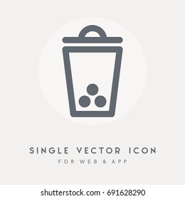 Garbage, trash bin, dustbin, Clean, container and delete vector icon. Use for web site or app. Single vector pictograph object.