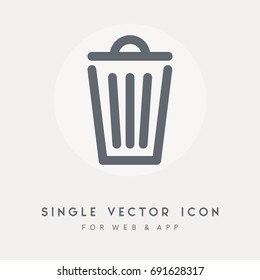 Garbage, trash bin, dustbin, Clean, container and delete vector icon. Use for web site or app. Single vector pictograph object.