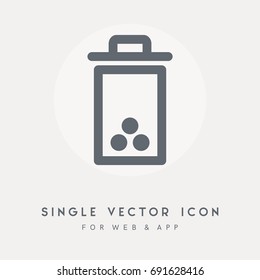 Garbage, trash bin, dustbin, Clean, container and delete vector icon. Use for web site or app. Single vector pictograph object.