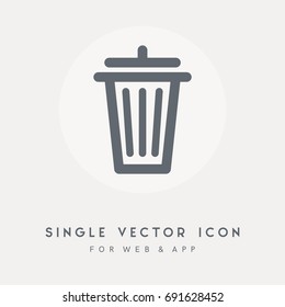 Garbage, trash bin, dustbin, Clean, container and delete vector icon. Use for web site or app. Single vector pictograph object.