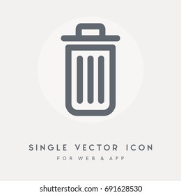 Garbage, trash bin, dustbin, Clean, container and delete vector icon. Use for web site or app. Single vector pictograph object.