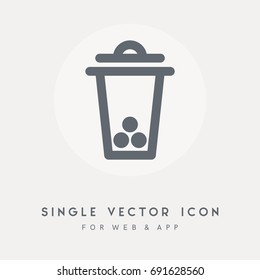 Garbage, trash bin, dustbin, Clean, container and delete vector icon. Use for web site or app. Single vector pictograph object.
