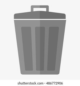 Garbage trash bin icon isolated. Vector illustration. Flat style