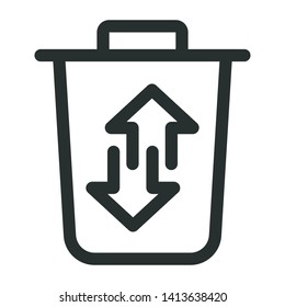 garbage, trash bin - minimal line web icon. simple vector illustration. concept for infographic, website or app.