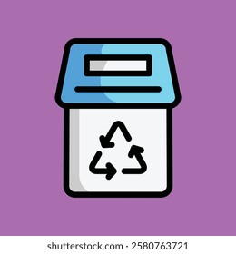 Garbage, trash bin, recycle bin doodle cartoon, minimalist vector illustration, simple concept, Isolated