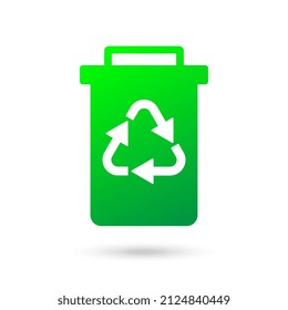 Garbage Trash can bin Icon. Eco Bio concept, recycling.