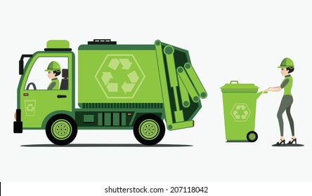 Garbage and trash collection with white background. svg
