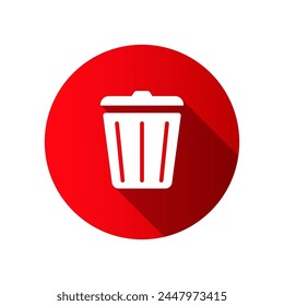 Garbage or trash delete icon in flat style. Vector illustration isolated on white background