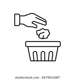 Icono de la línea de eliminación de basura: Residuos y reciclaje