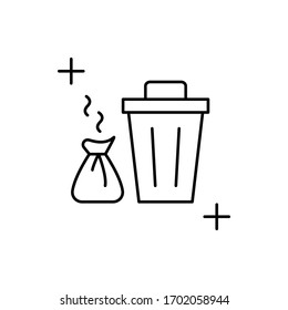 Garbage, trash icon. Simple line, outline vector elements of housework for ui and ux, website or mobile application