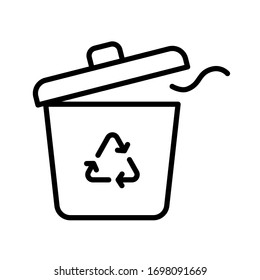 garbage trash simple line icon vector illustration