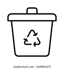 garbage trash simple line icon vector illustration